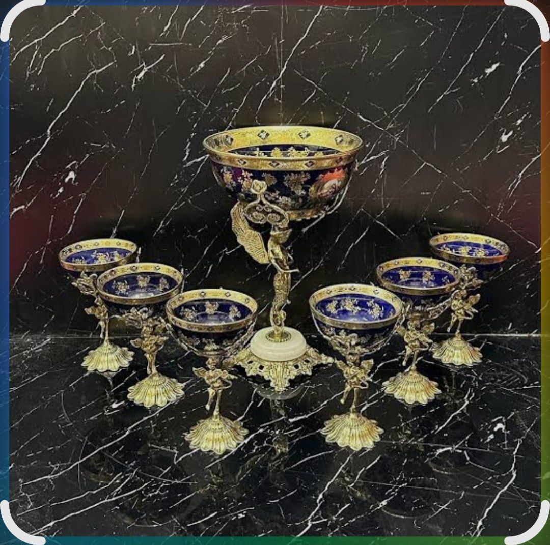 ست چینی پذیرایی آجیل خوری پایه برنزی