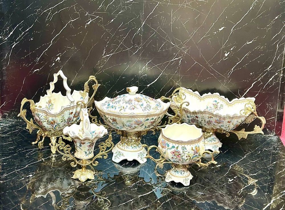 سرویس پذیرایی چینی وارداتی پایه برنزی